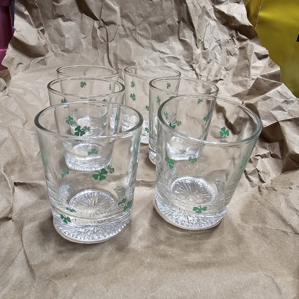 Vintage Shamrock Shot Glasses